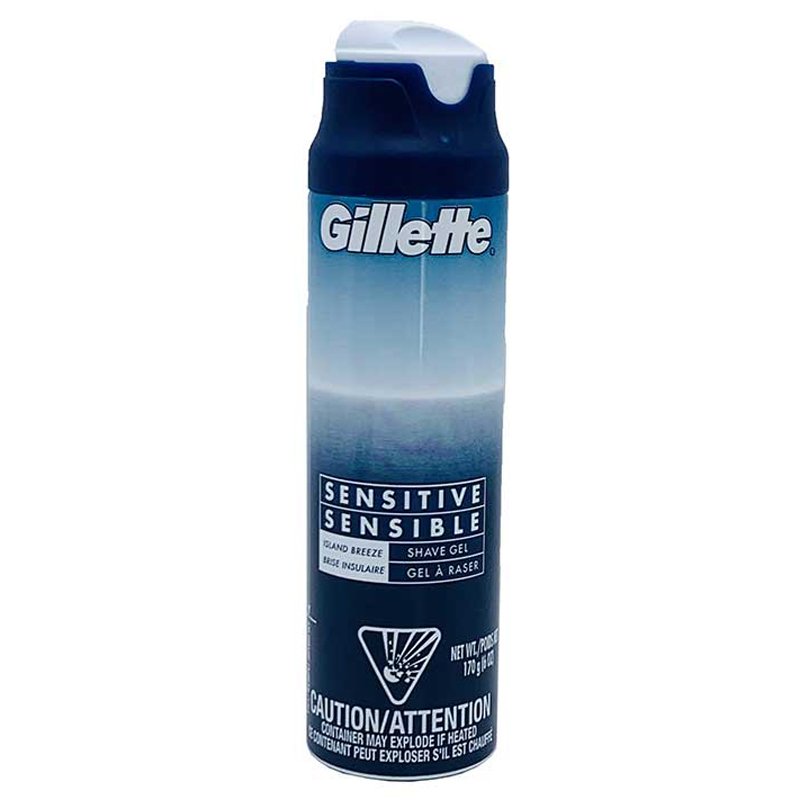 Gel cạo râu Gillette Sensitive - Island Breeze, 170g
