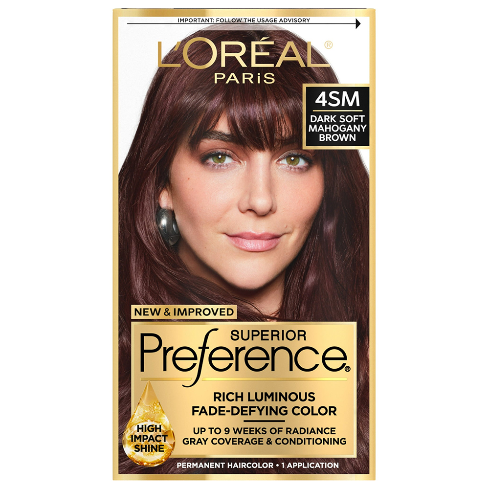 Thuốc nhuộm tóc L'Oréal Superior Preference, 4SM Dark Soft Mahogany Brown