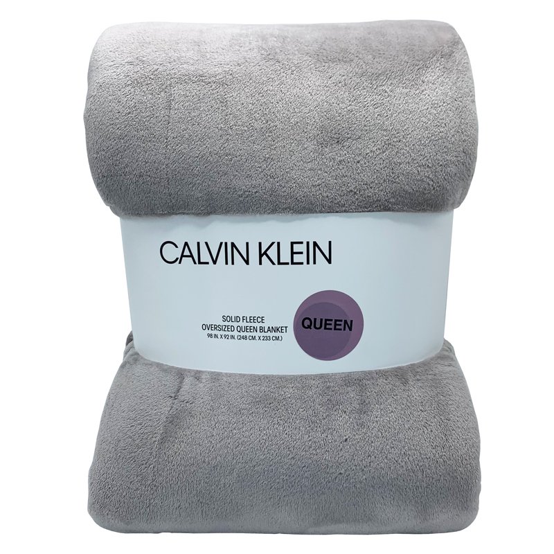 Chăn Calvin Klein Solid Fleece - Queen Size, Beige
