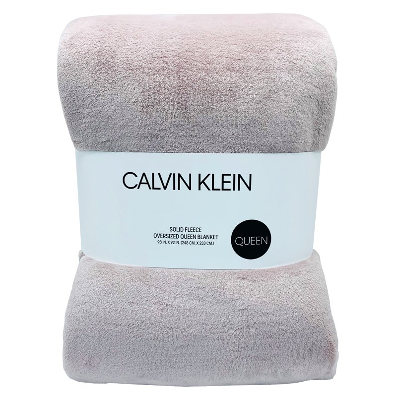 Chăn Calvin Klein Solid Fleece - Queen Size, Blush
