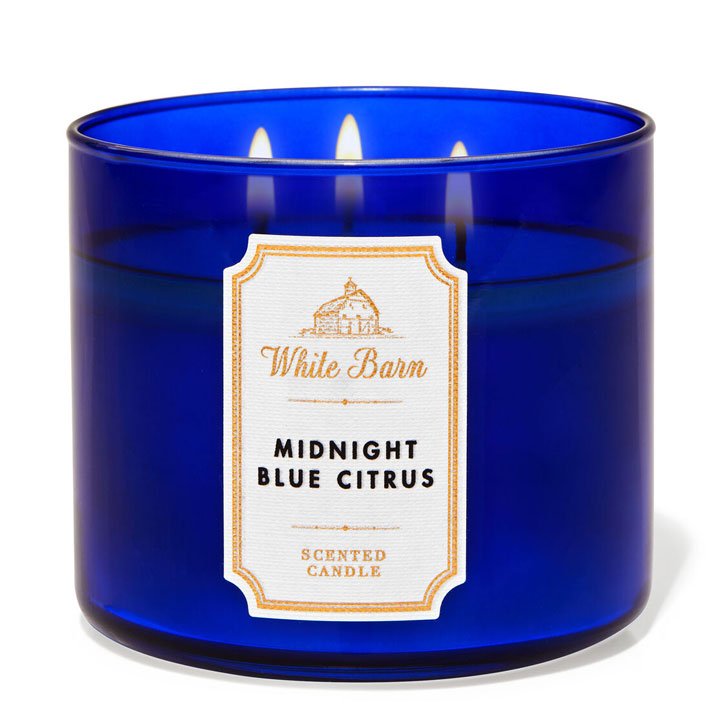 Nến thơm Bath & Body Works White Barn Midnight Blue Citrus, 411g