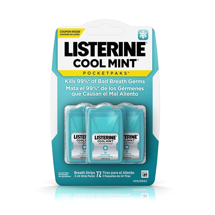 Phim ngậm thơm miệng Listerine Cool Mint PocketPaks, 3 x 24 miếng
