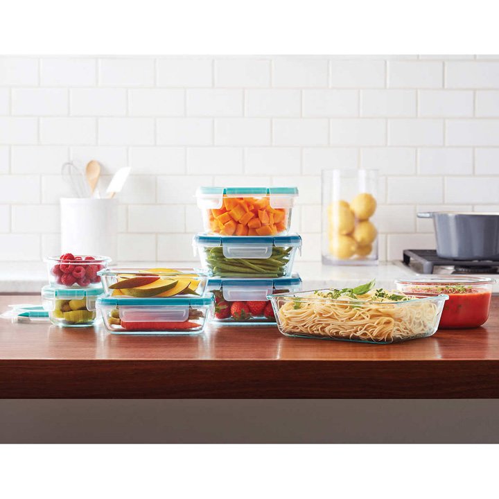 Bộ hộp thủy tinh Snapware Pyrex, 18 món