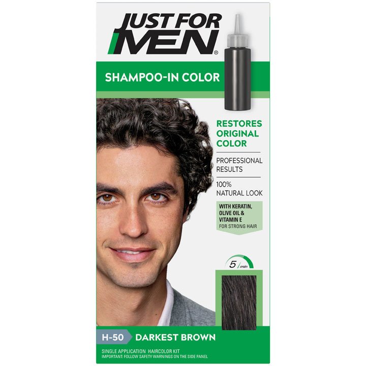 Thuốc nhuộm tóc Just For Men Shampoo-in Color, H-50 Darkest Brown