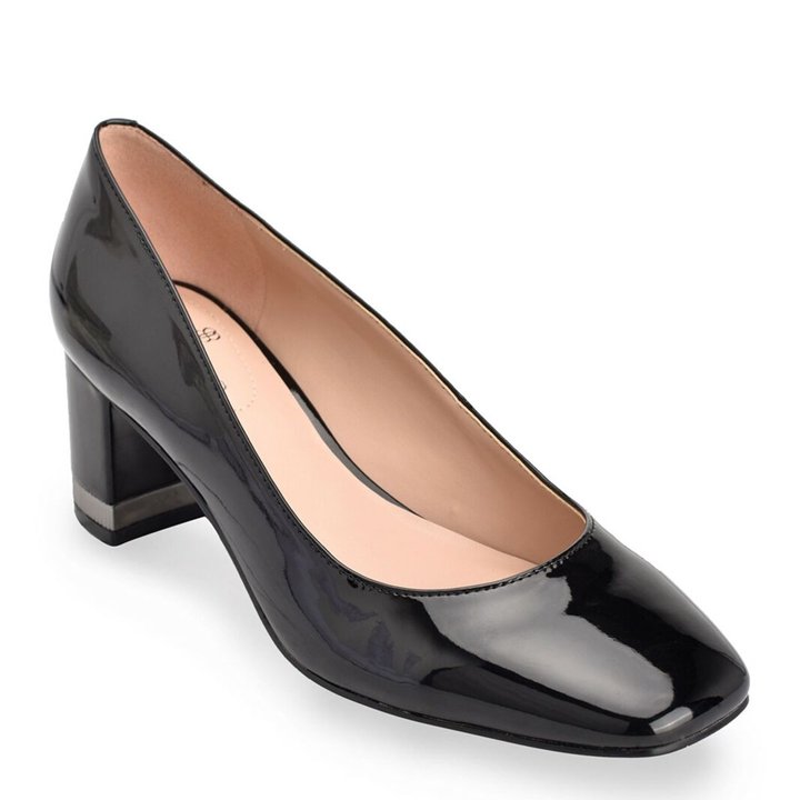 Giày Bandolino Claire Patent Square Toe Pump - Black, Size 8.5 ~ 38 1/2