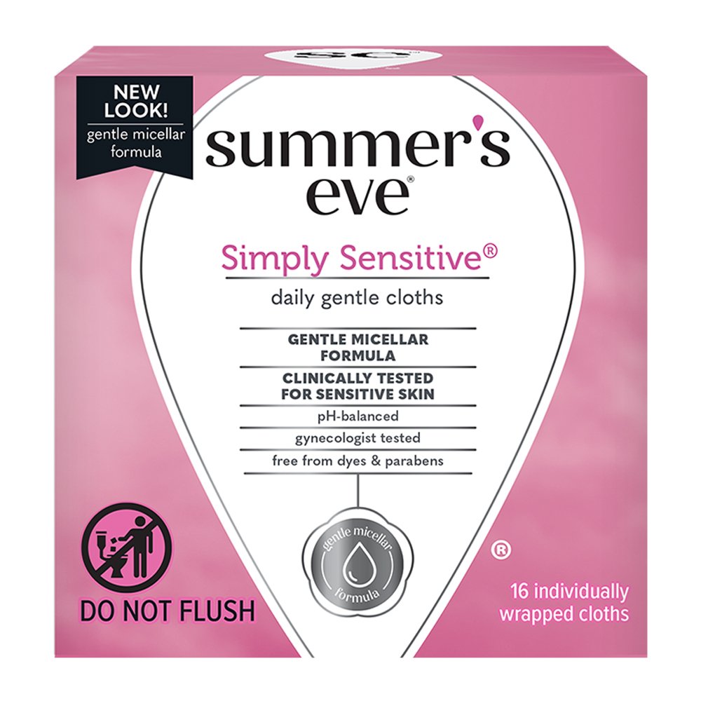 Khăn ướt phụ khoa Summer's Eve - Simply Sensitive, 16 gói