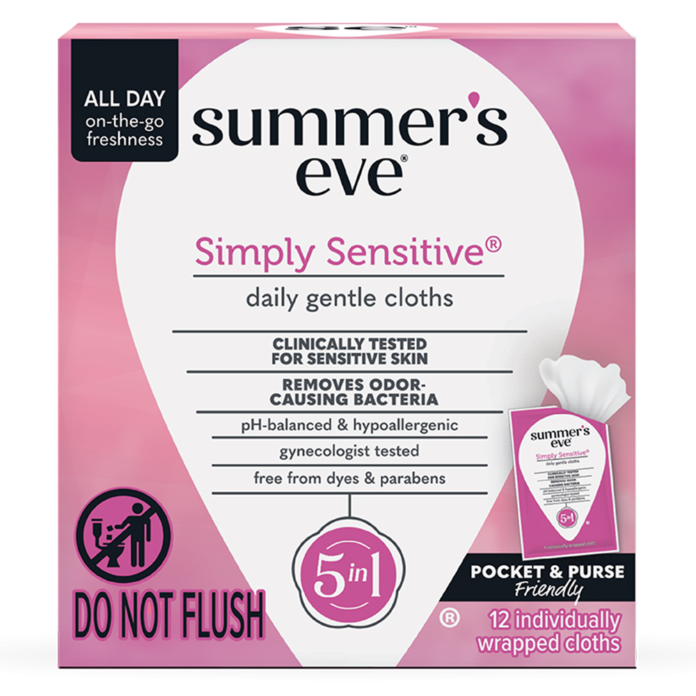 Khăn ướt phụ khoa Summer's Eve - Simply Sensitive, 16 gói