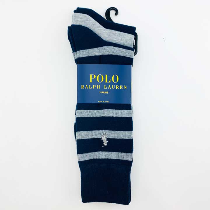 Vớ Polo Ralph Lauren Dress - Set 3 đôi, Navy Stripe/ Grey/ Navy