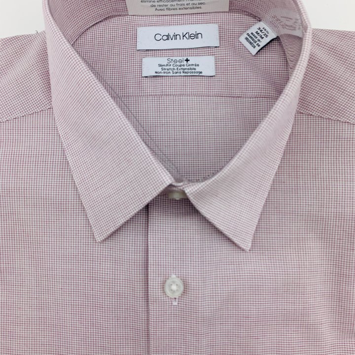 Calvin Klein Slim Fit Check Performance Non-Iron Dress Shirt - Poppy, Size  15 1/2 (34/35) - Shop Mùa Xuân